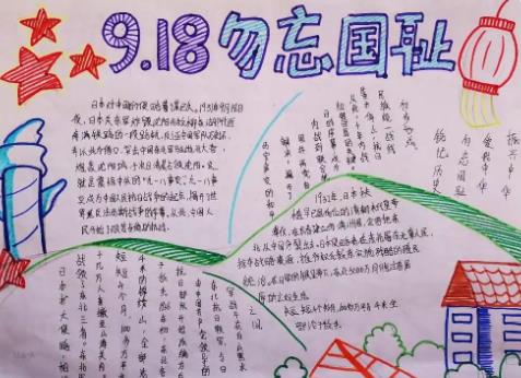 铭记历史勿忘国耻手抄报 精美手抄报