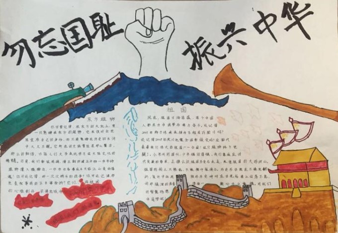 铭记历史振兴中华手抄报内容有哪些
