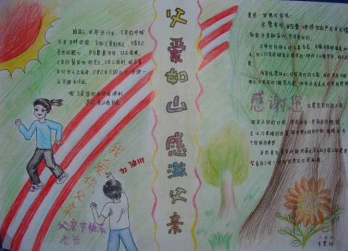 2023父亲节手抄报简笔画图片