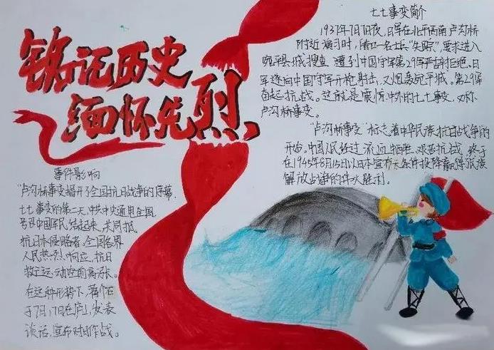 2023七七事变手抄报简单字少