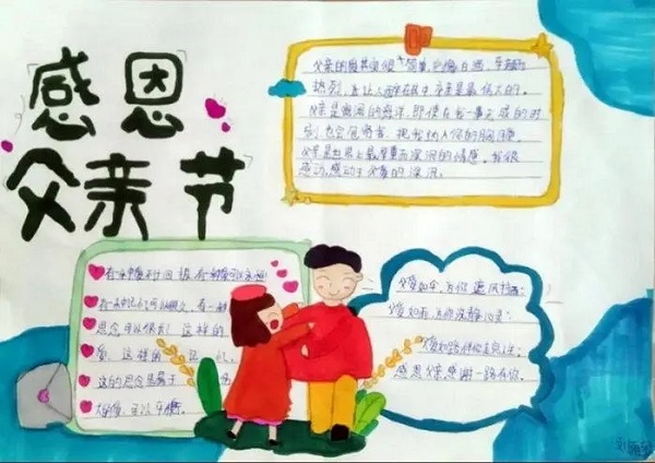 2023父亲节主题手抄报绘画精选5张