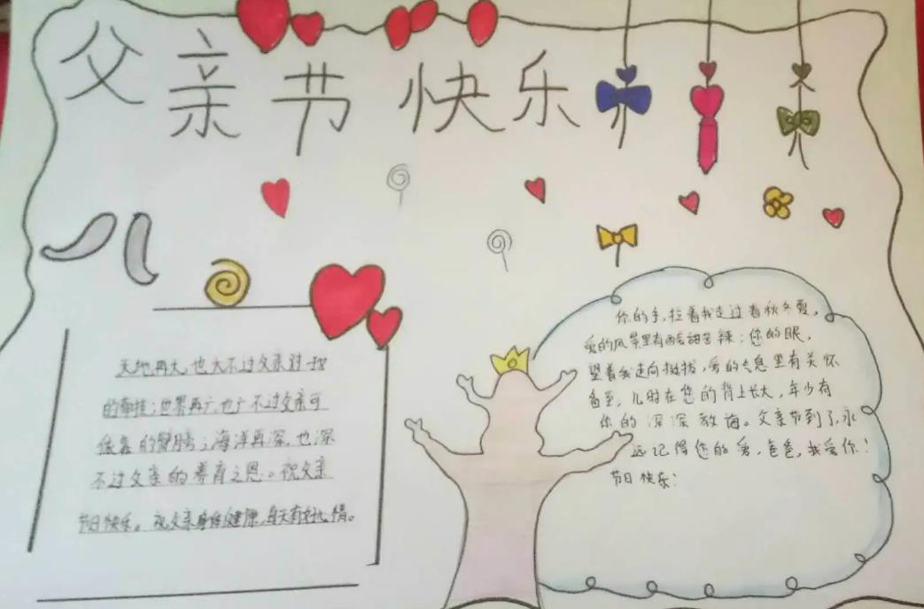 2023父亲节手抄报简单又漂亮字少