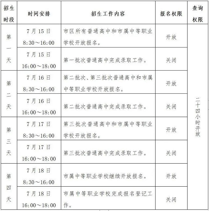 2023南宁中考招生录取时间安排