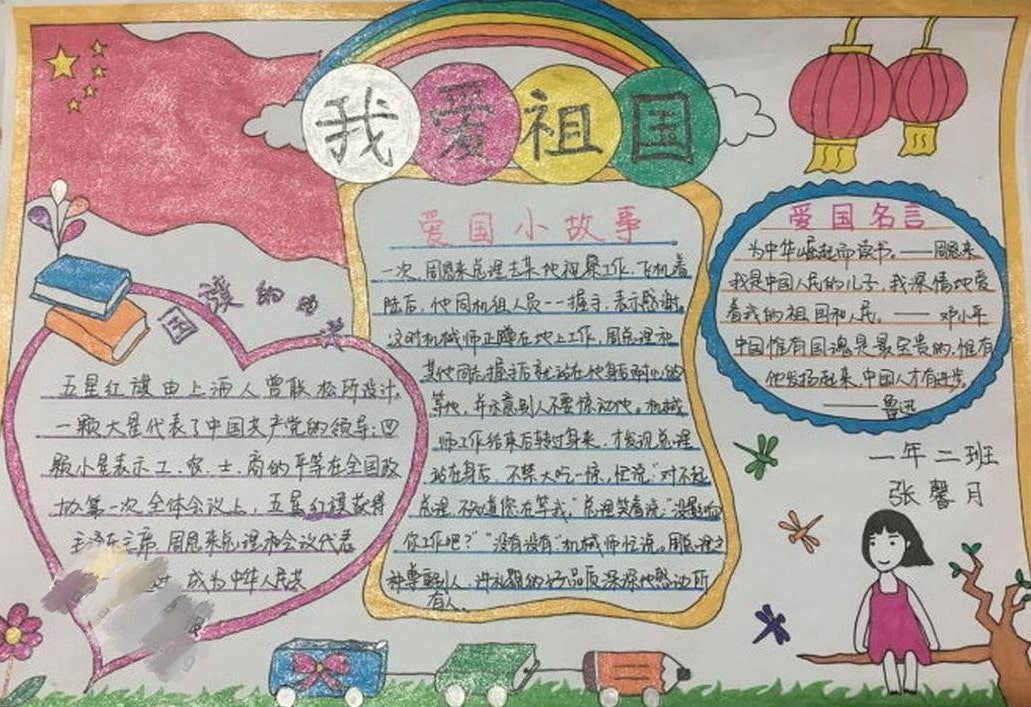 2021年国庆节精美初中手抄报