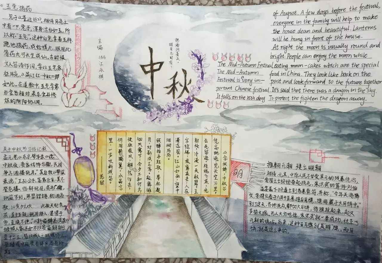 2021中秋节精美手抄报
