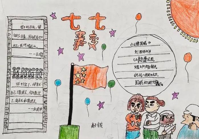 2023七七事变手抄报简单字少