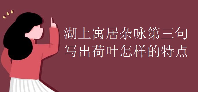 湖上寓居杂咏第三句写出荷叶怎样的特点