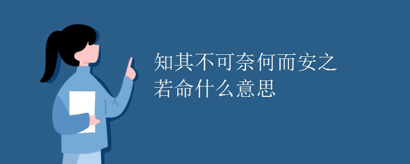 知其不可奈何而安之若命什么意思