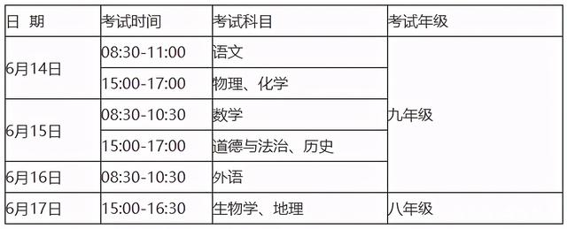 2021中考是哪一天