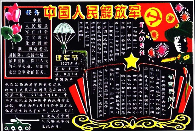 八一建军节精美黑板报欣赏