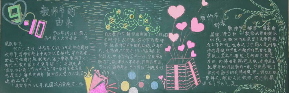 2021年教师节初中生精美黑板报