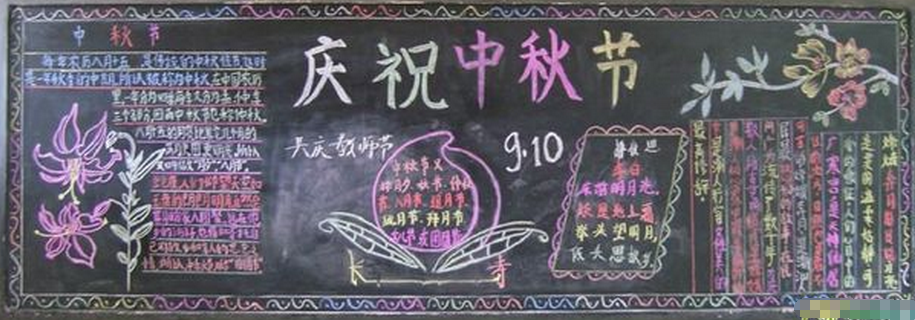 2021中秋节精美黑板报
