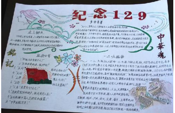 以一二九为题做手抄报图片