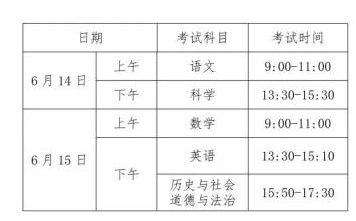 2022年嘉兴中考时间是几月几日