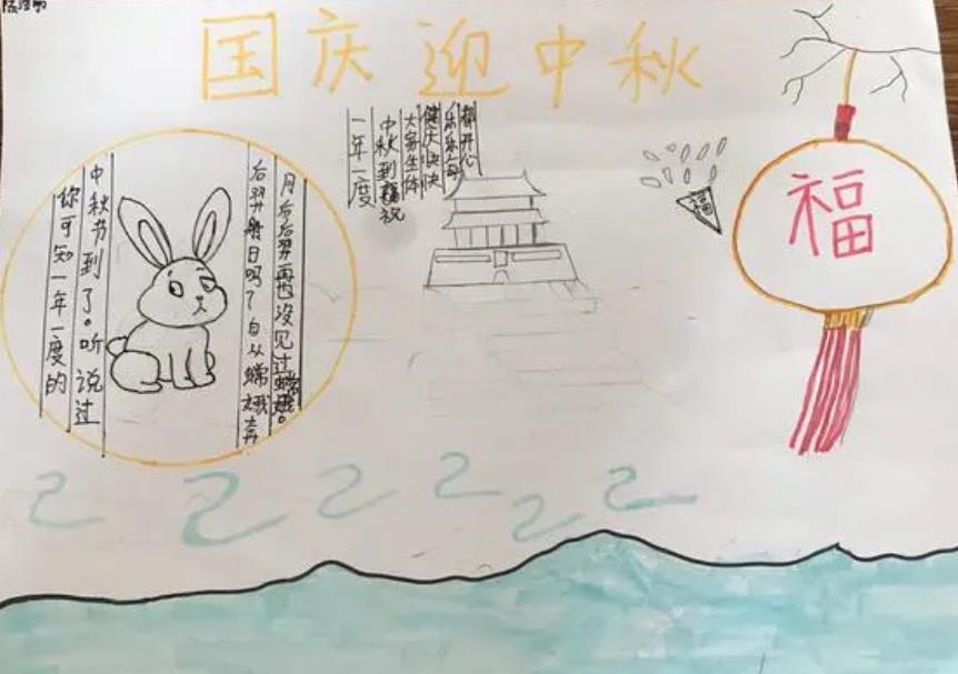 2023幼儿园国庆中秋双节手抄报图片 手抄报文字内容