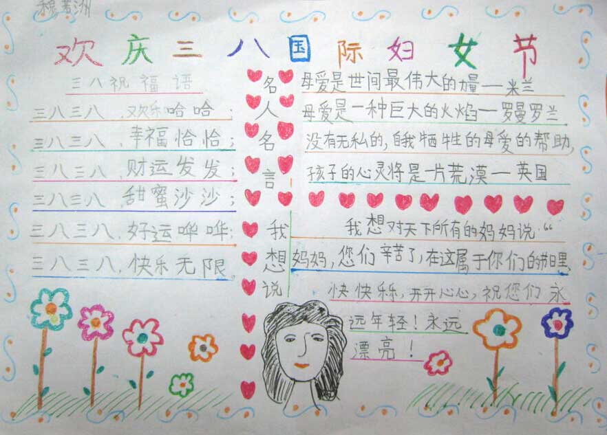 2023妇女节手抄报简单又漂亮 一等奖