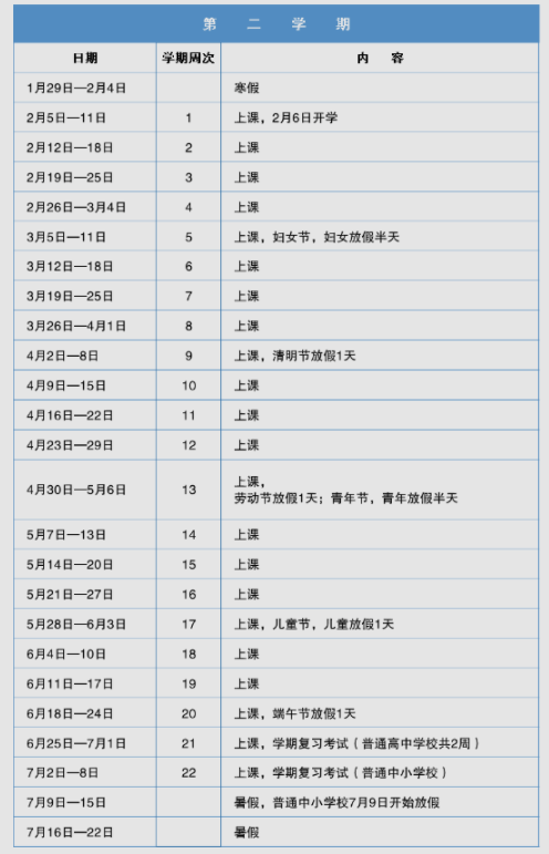 2022-2023年深圳中小学校历 寒暑假放假时间
