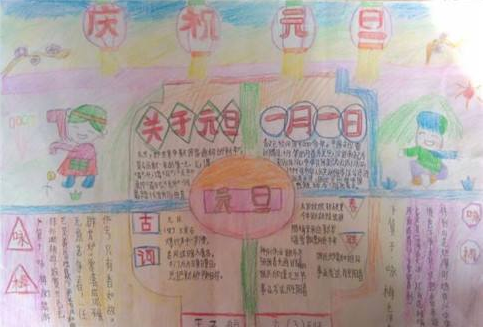 简单漂亮元旦节手抄报