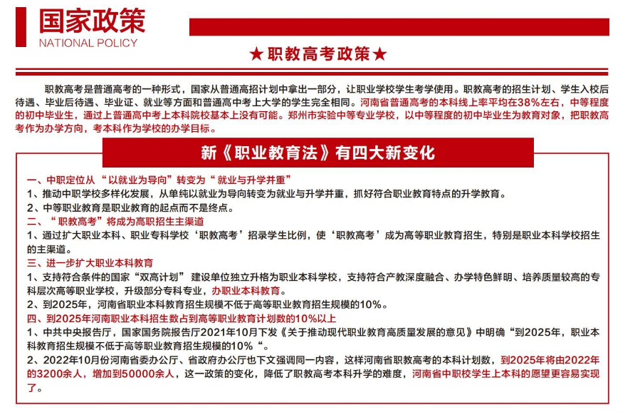 郑州市实验中等专业学校招生章程