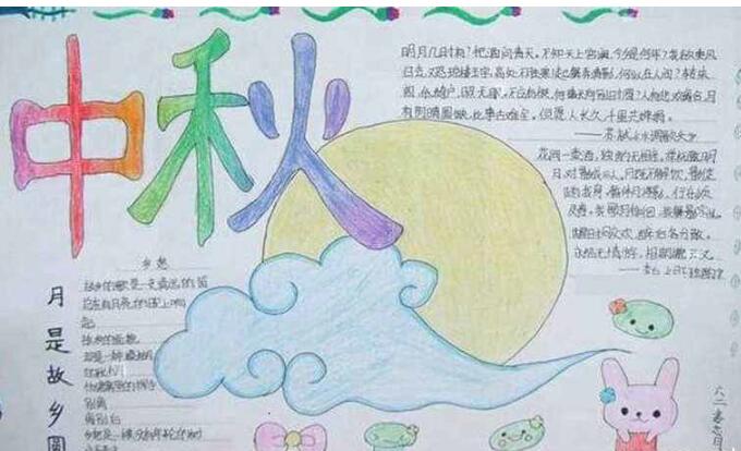 2021年中秋节小学生精美手抄报