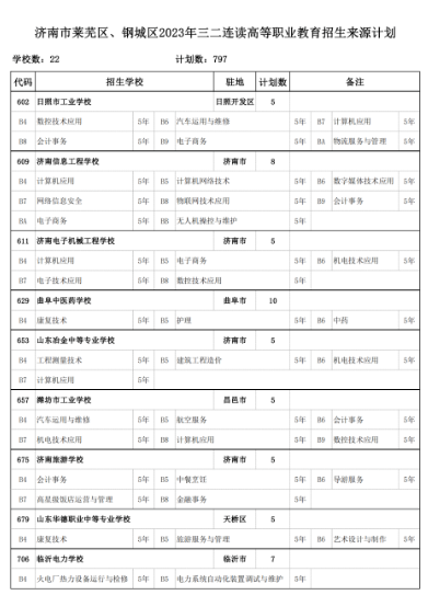 2023年济南莱芜区、钢城区中考招生计划