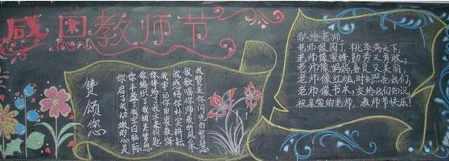 2021年教师节初中生精美黑板报