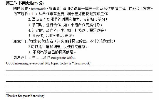 2021四川德阳中考英语作文题目公布