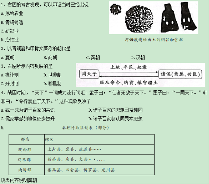 2023北京市上地实验学校中考历史模拟试题及答案