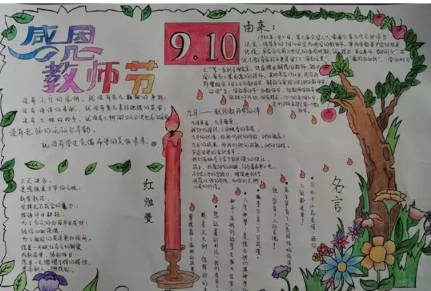 2021年精美教师节手抄报